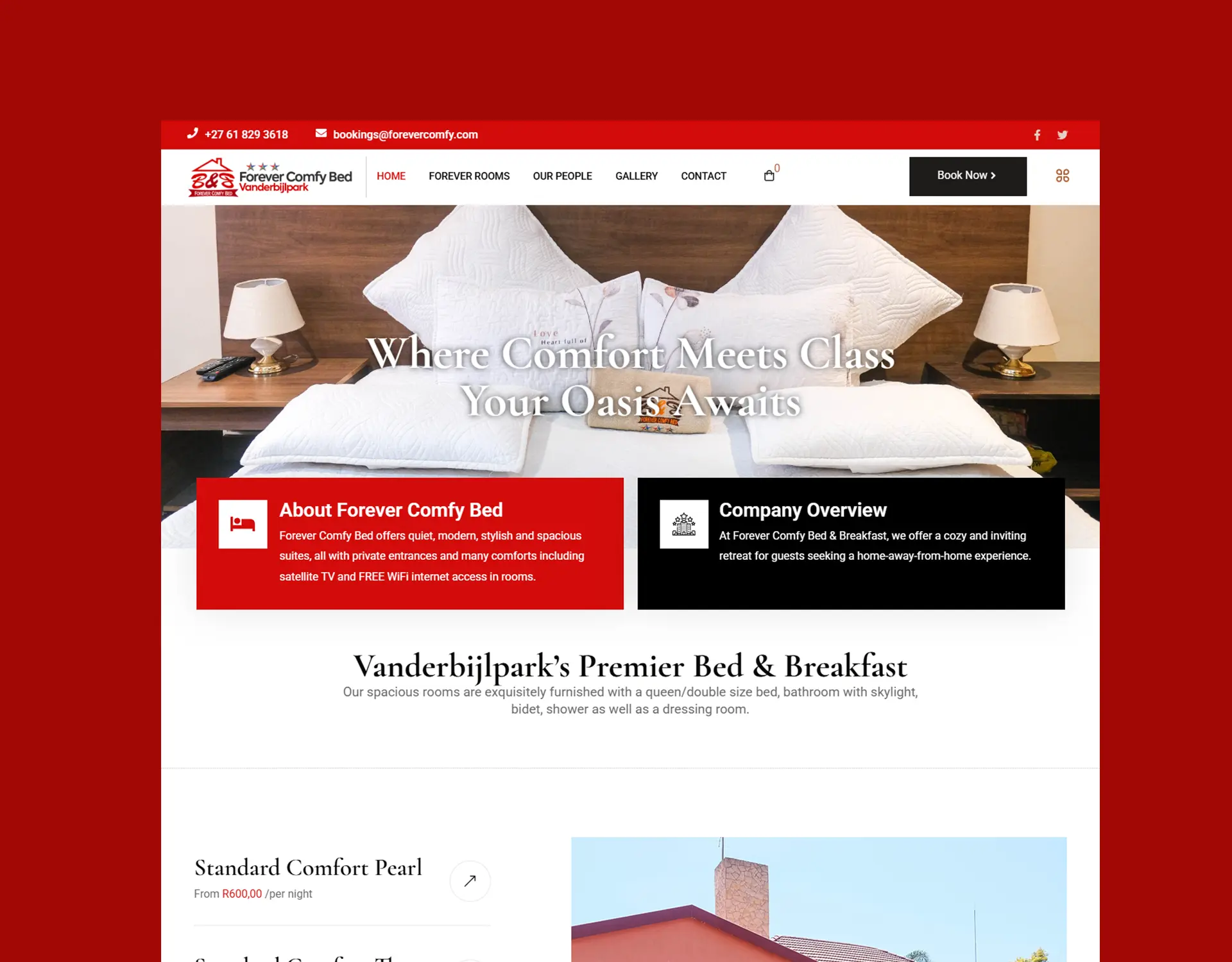 Forever Comfy Bed website design