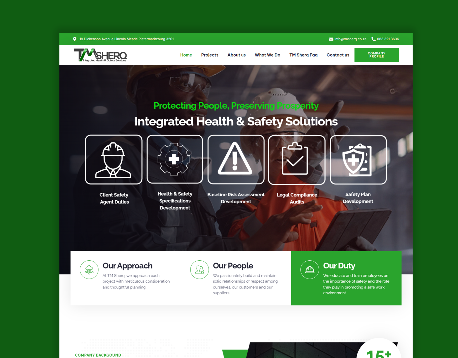 TMSHERQ Health and Safety website design