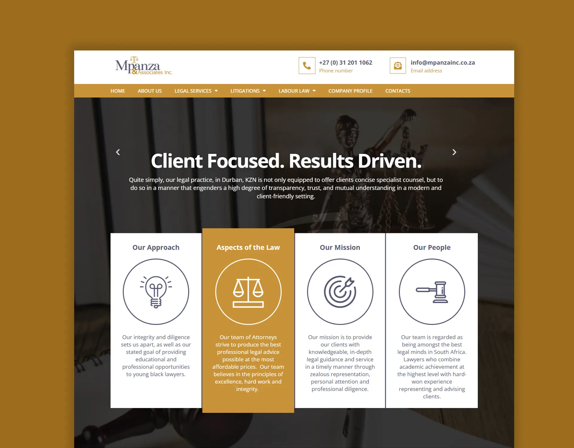 Mpanza Inc Attorneys website design Durban