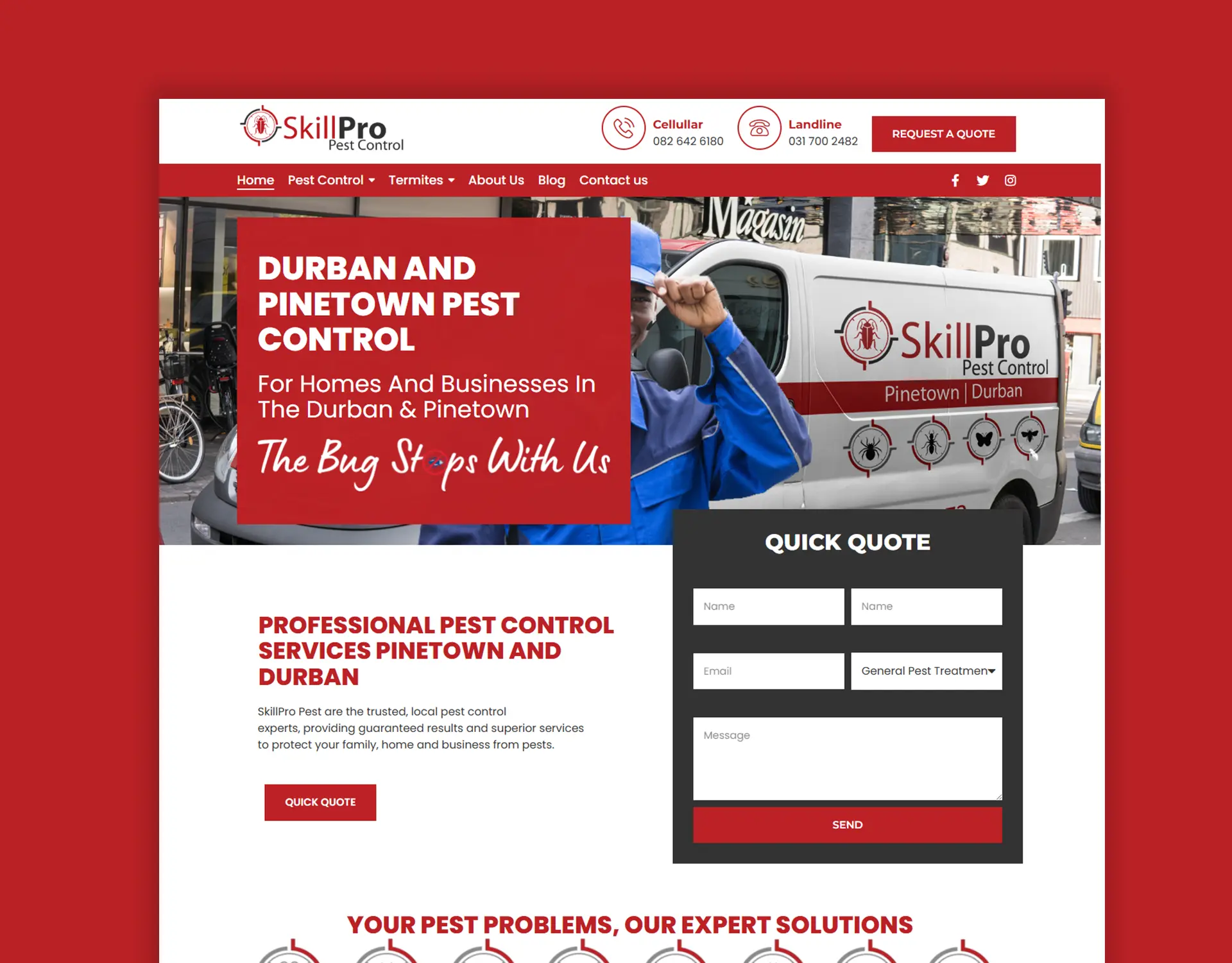 Skillpro Pest Control website design