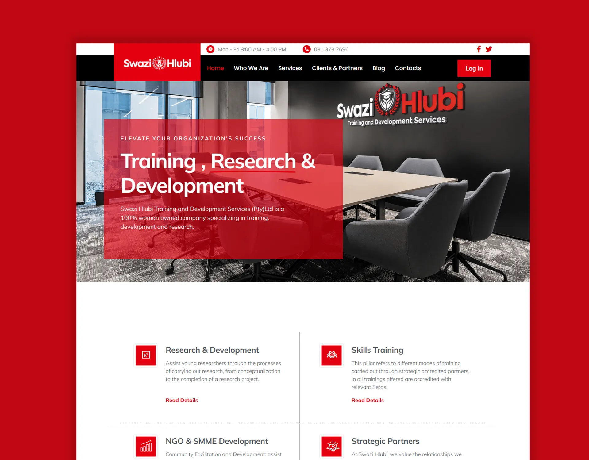 Swazihlubi Training and Development website design