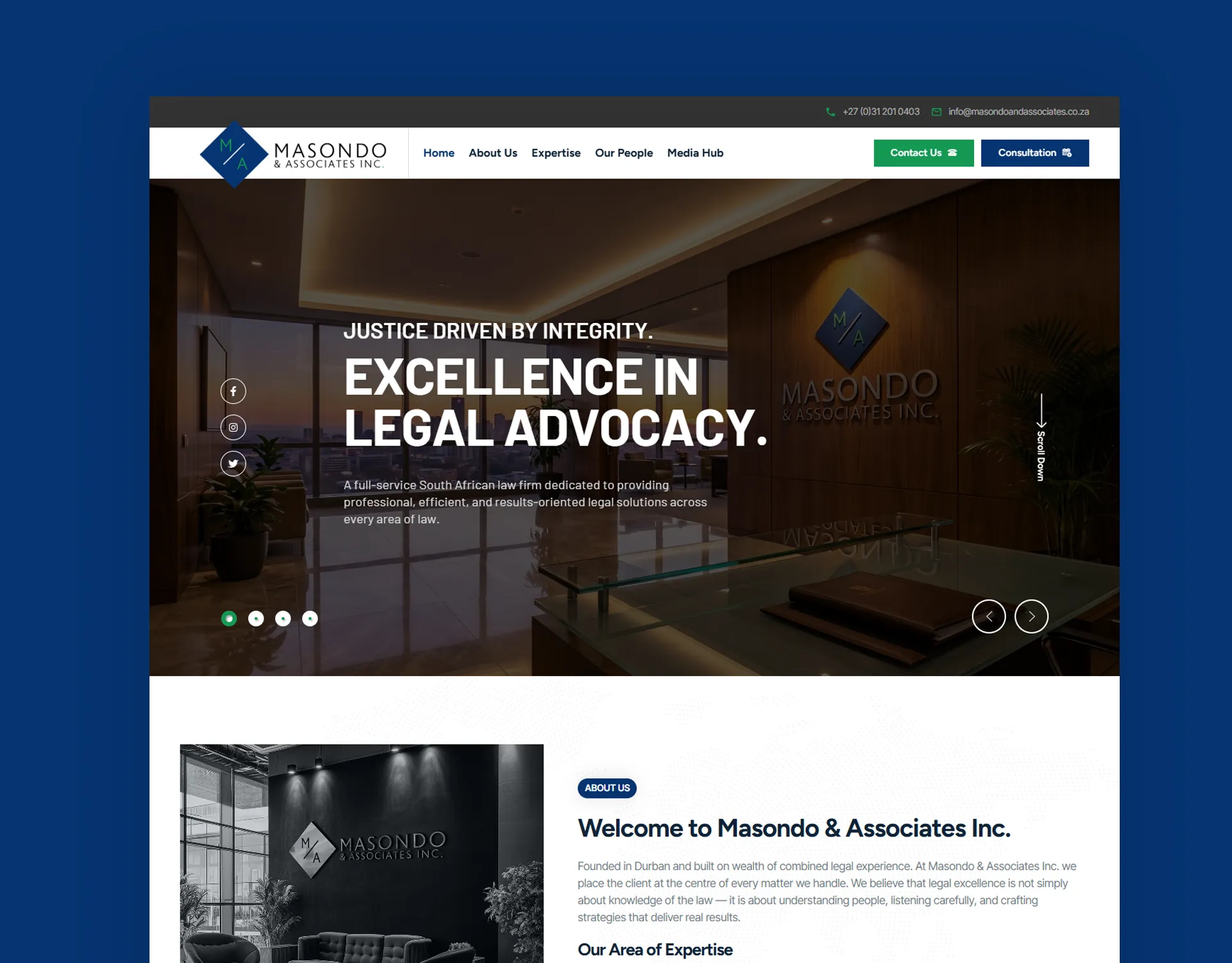 Website design for Masondo & Associates Inc Attorneys — I Love This Durban