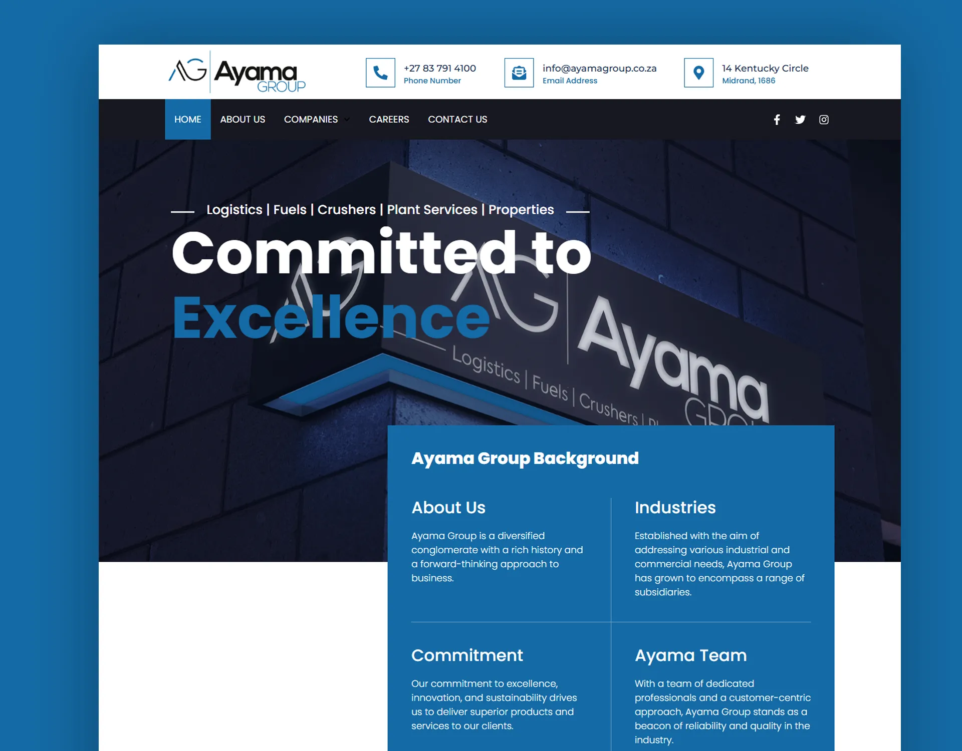 Ayama Group corporate website design