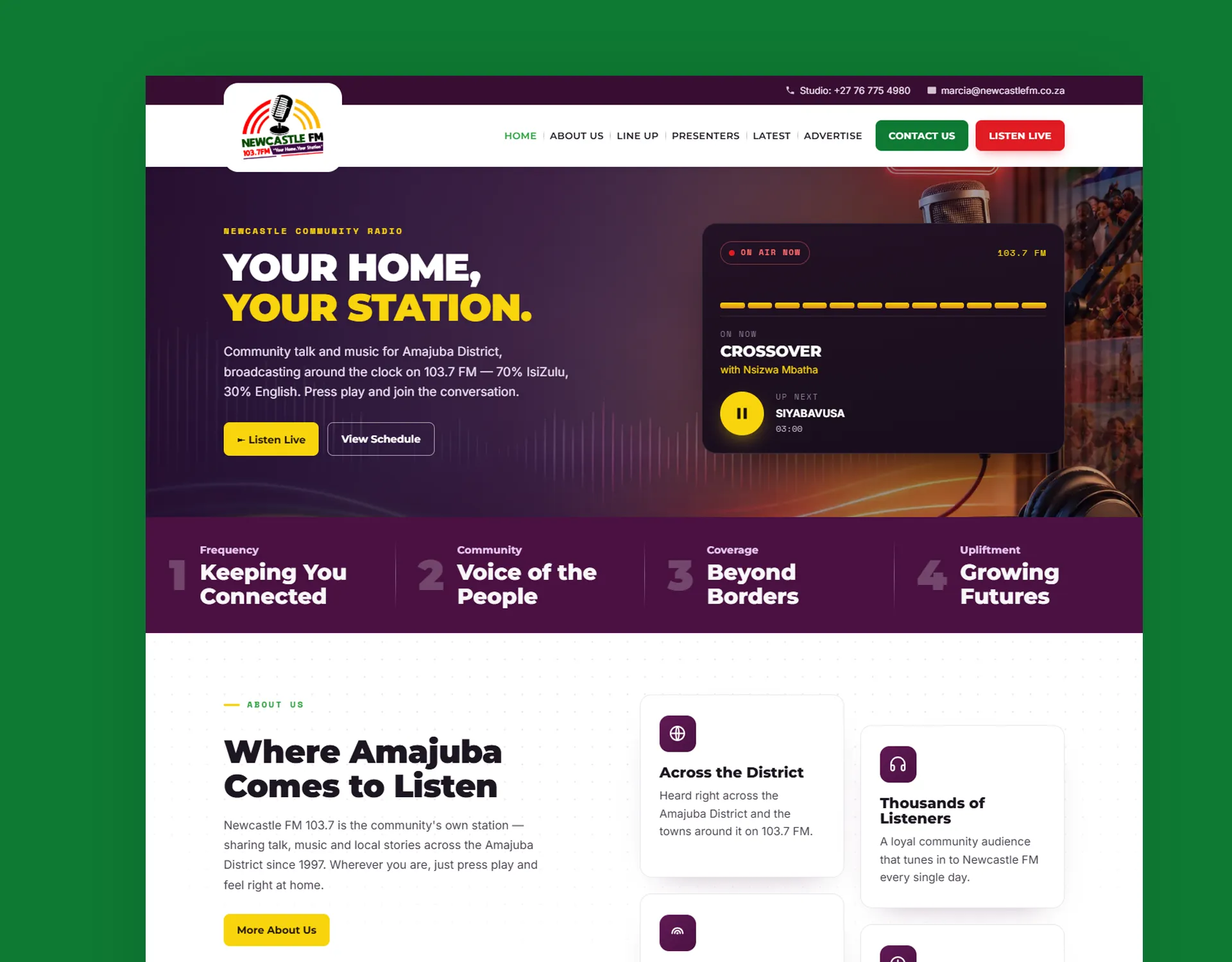 Website design for Newcastle FM radio station — I Love This Durban